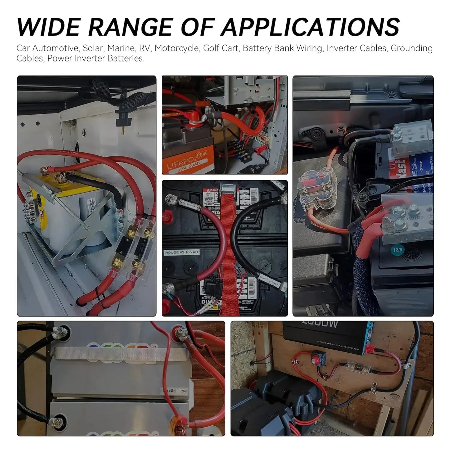 2AWG Soft Battery Connection Cable
