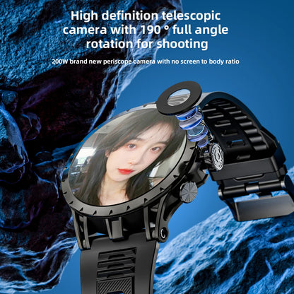 Android Smart Watch, Phone: AMOLED Screen, Rotating Camera, 4G Phone Calls, Watch WiFi Video,  Make Calls and Fitness Tracker