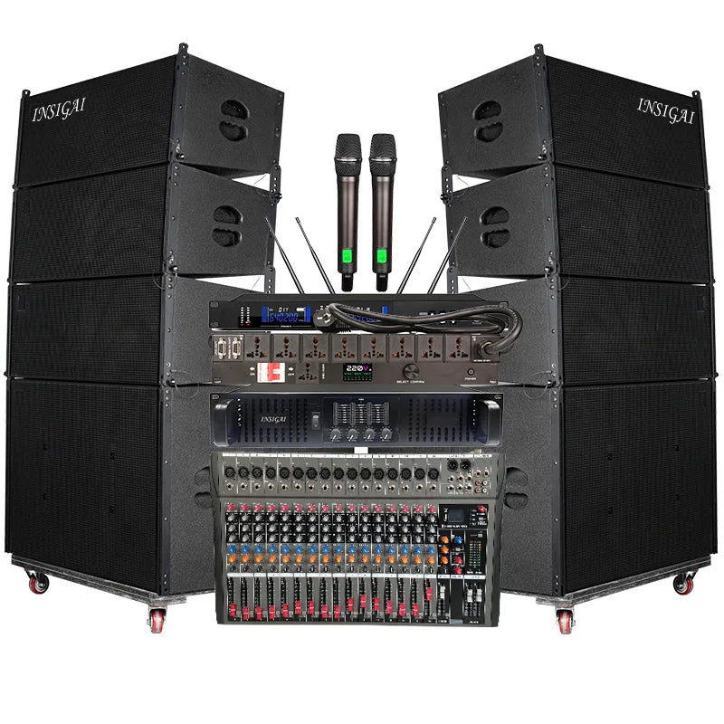 Factory Price Custom Dual 8 Inch Bass Subwoofer Outdoor Concert Sound System For Stage Performance Passive Line Array Speakers