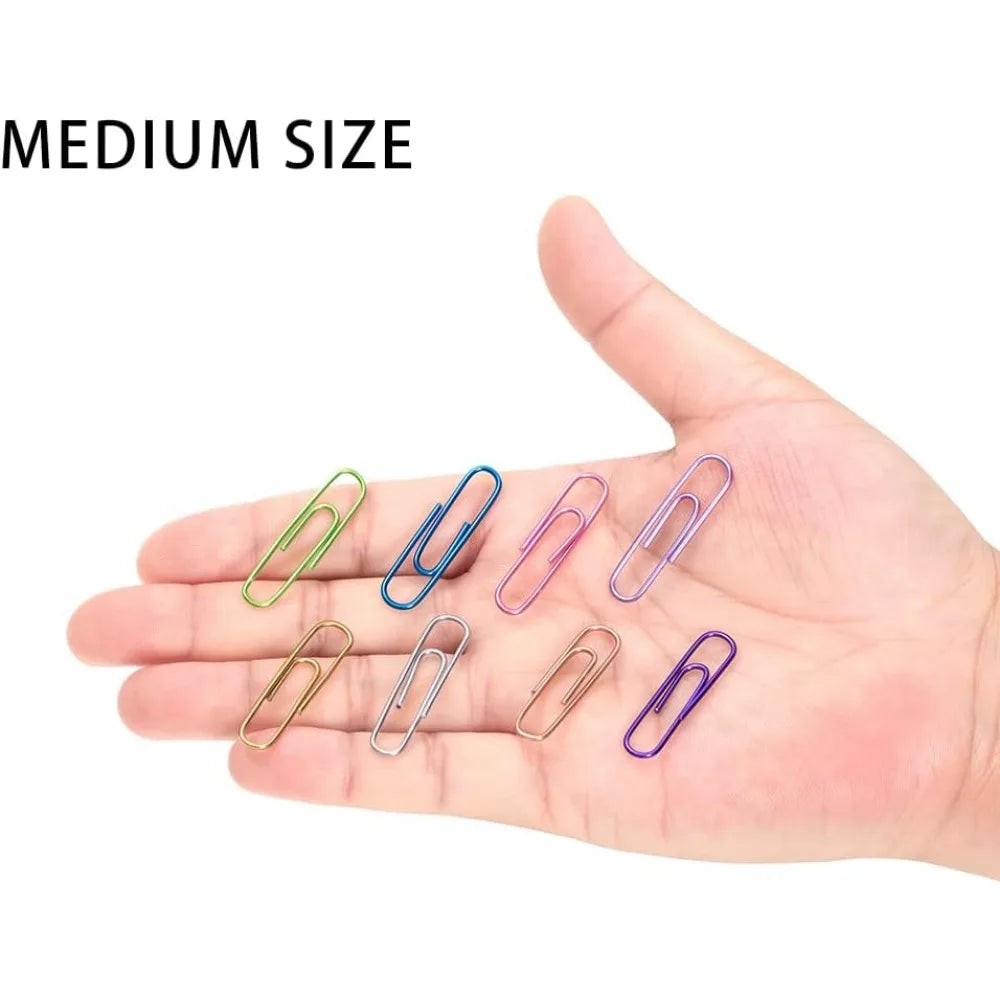240pcs Medium Colored Paper Clips for Office/School Use