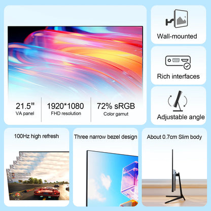 21.5Inch 100Hz FHD 1080P 3000∶1 VA Gaming Monitor HDMI/VGA Support Vesa Wall Mount