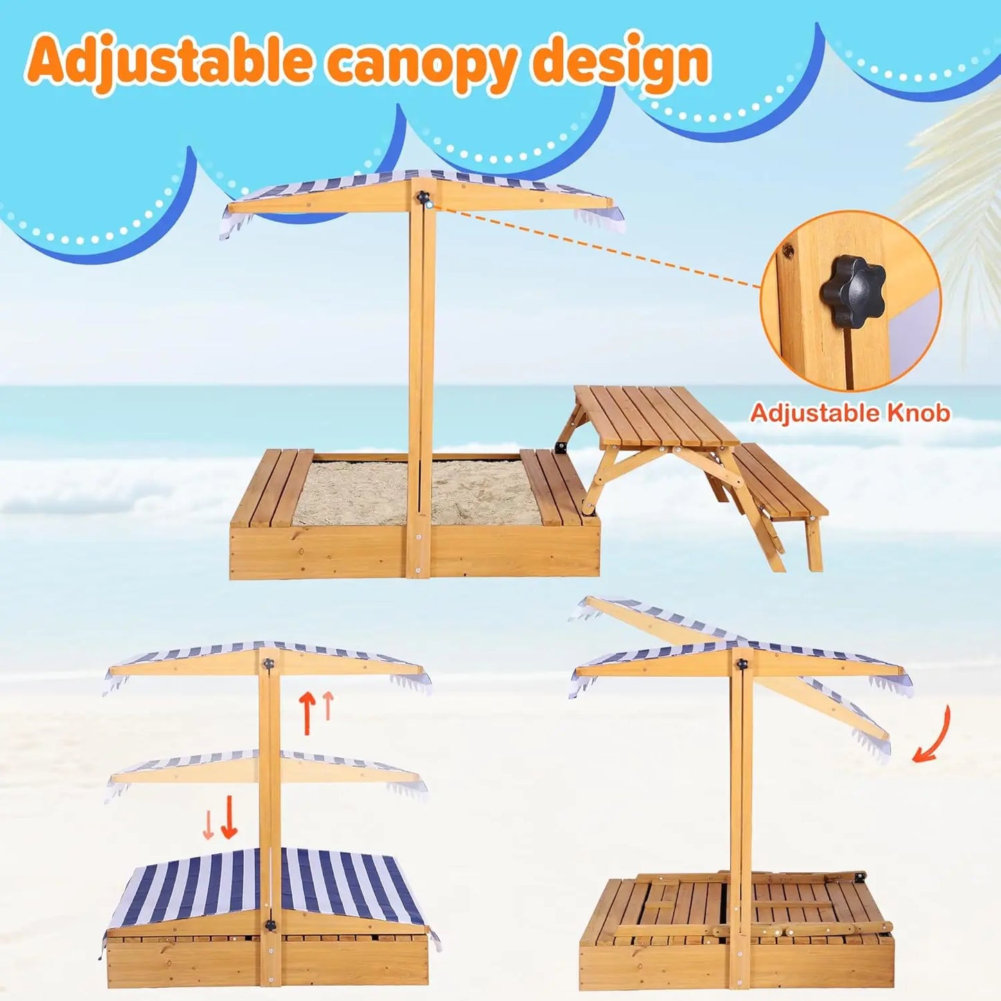Kids Sandbox with Cover Canopy