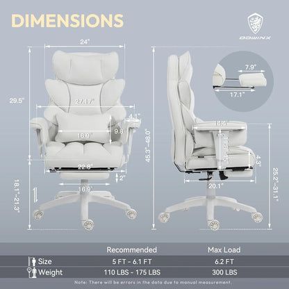 Big and Tall Office Chair with Pocket Spring Cushion, High Back Computer Gaming Chairs with Adjustable Armrests