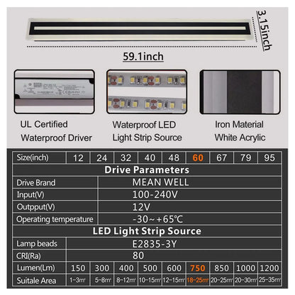 Outdoor Long Strip Modern LED Wall Lighting Fixture