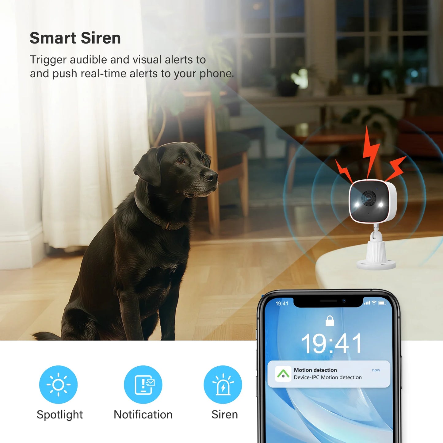 Outdoor Wireless Security Camera 3MP 1296P, With WiFi, Home Security Surveillance