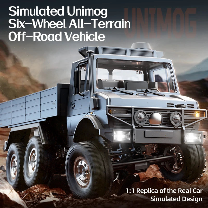 RC Truck 6WD Off-road Remote Control Transport/Rescue Truck - 1/18 Scale 2.4G High Speed Climbing Truck