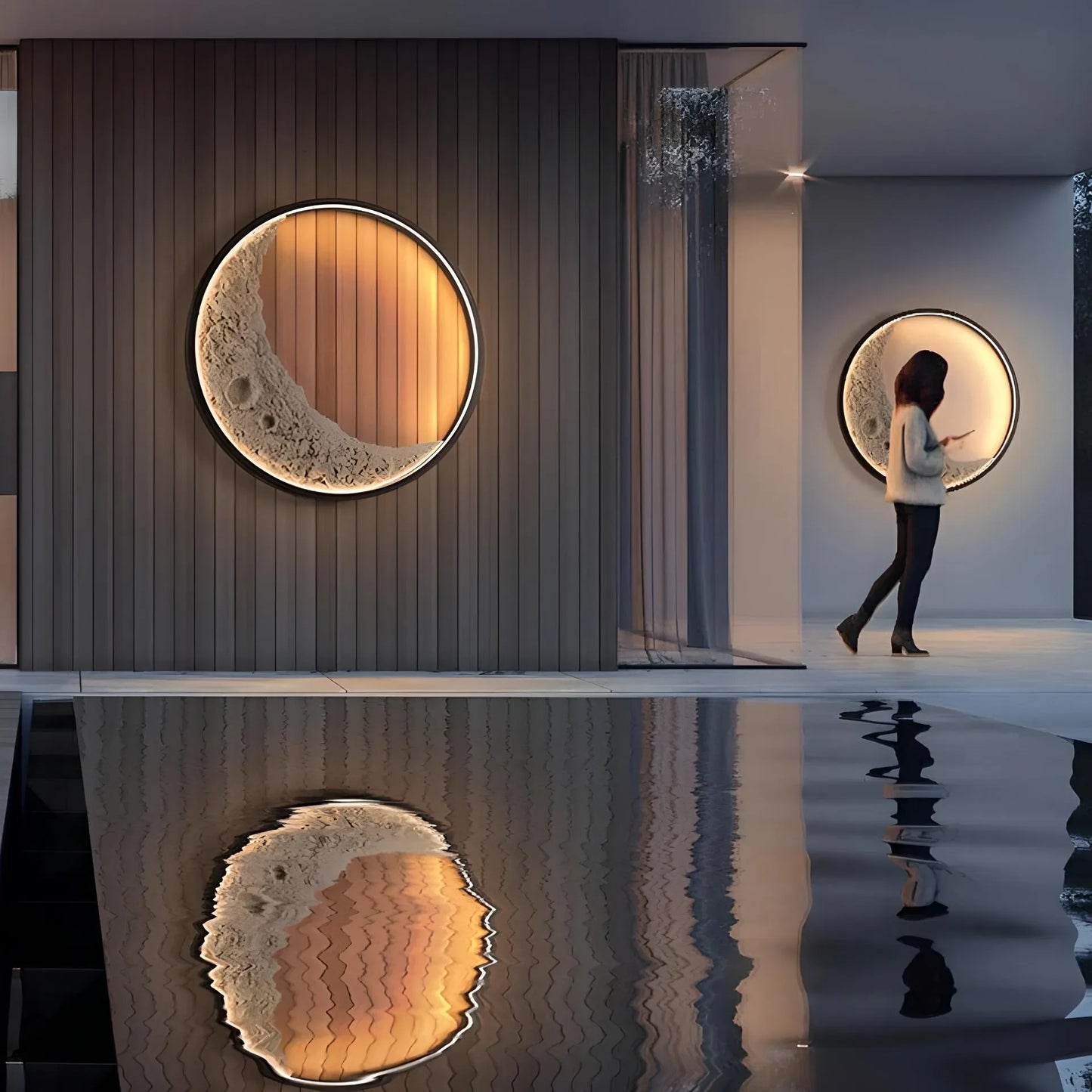3D Moon Wall Lamp Indoor and Outdoor Lighting for Living Room or Bedroom Decoration