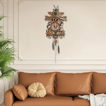 Forest Nordic Style Retro Wooden Cuckoo Wall Clock