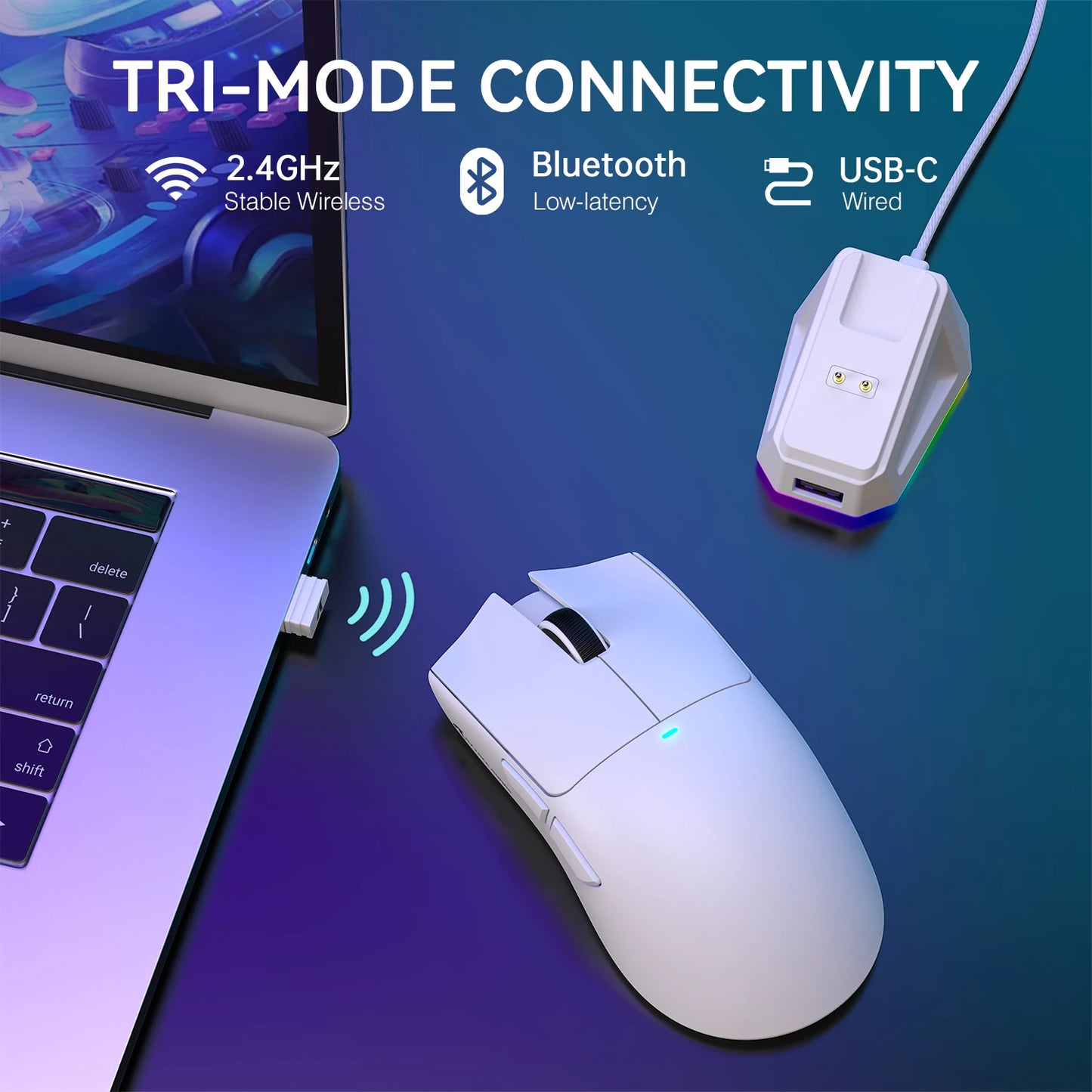 ATTACK SHARK X11 Lightweight Wireless Gaming Mouse with RGB Backlight Charging, Up to 22K DPI