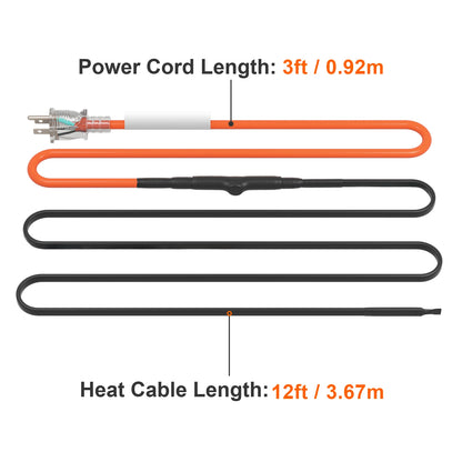 40FT Self-Regulating Pipe Heating Cable