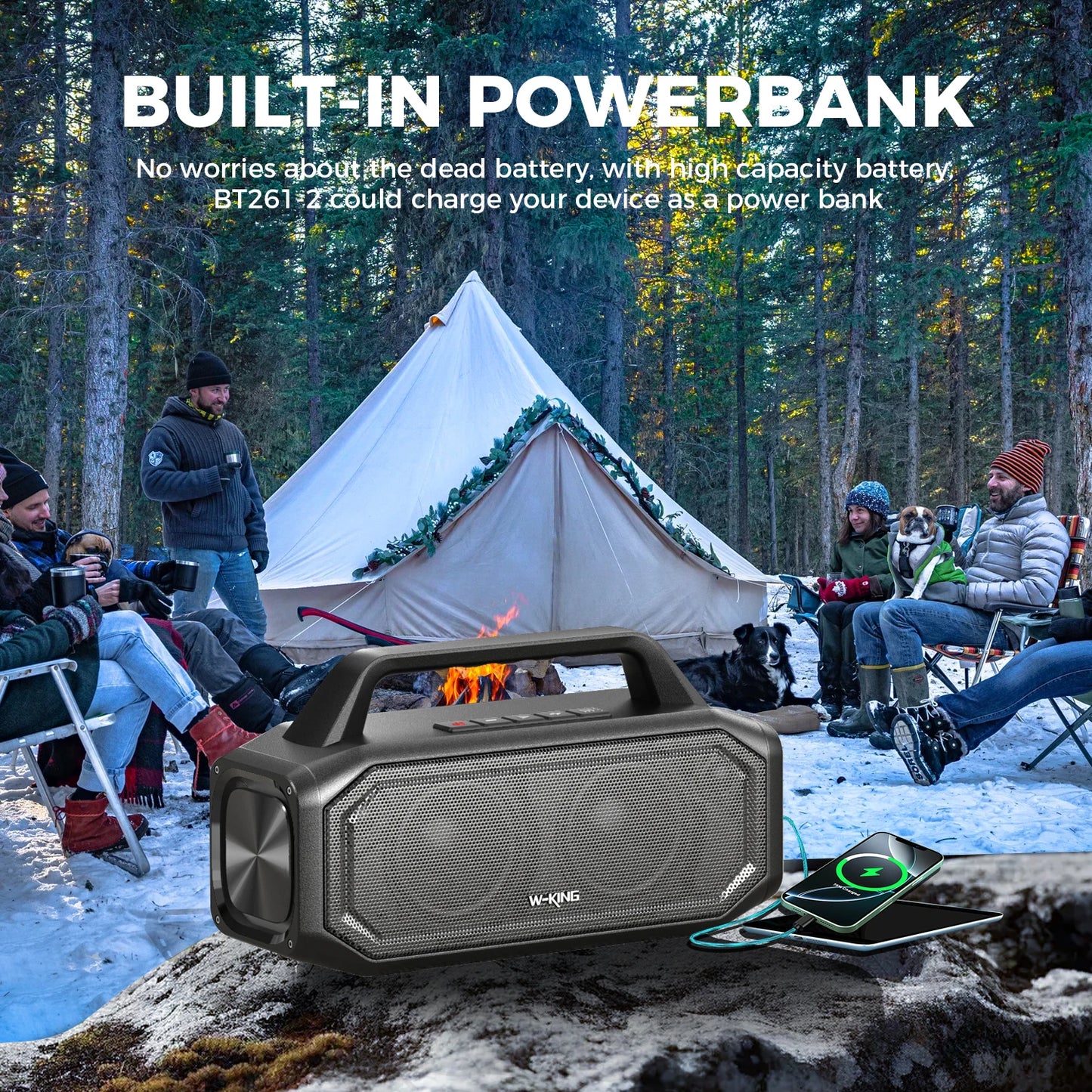 Bluetooth Wireless, 80W Portable Outdoor Speakers