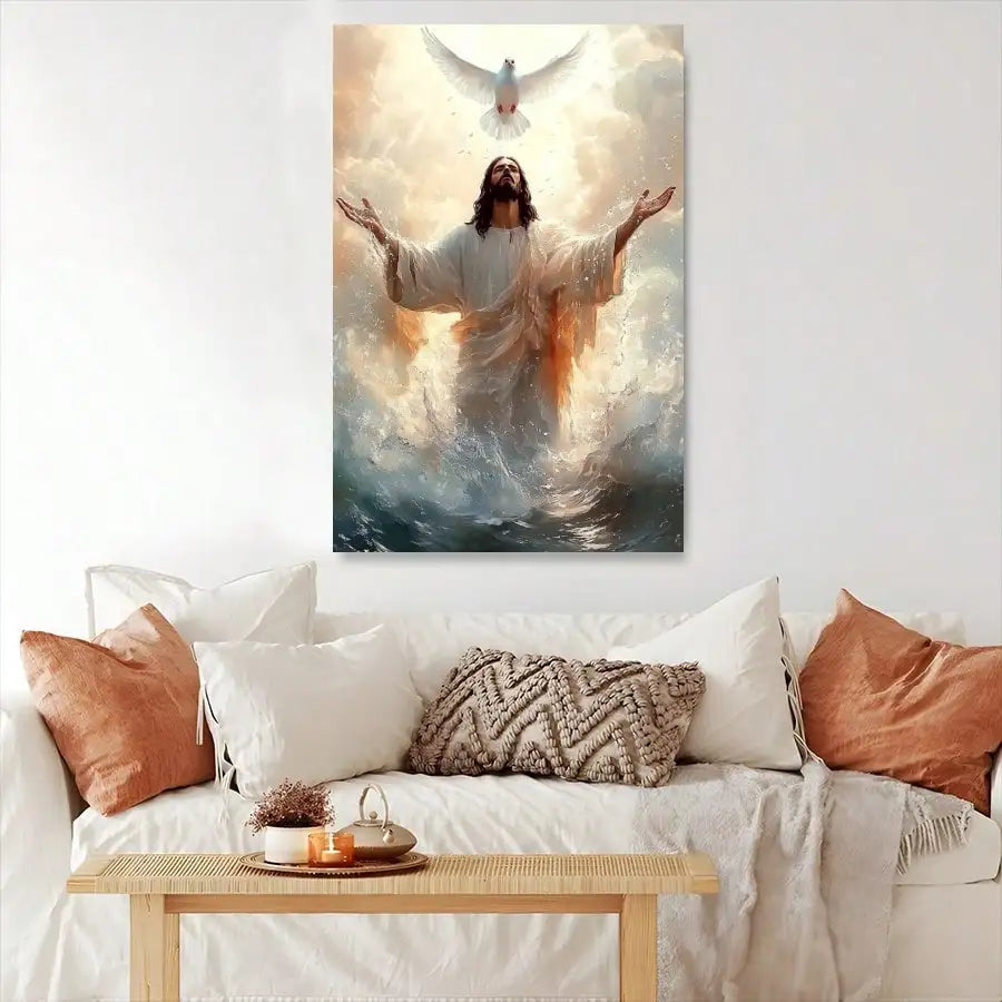 Framed Jesus Inspiring Canvas Painting - Wall Art - Ideal Gift for Home, Wall & Room Decor Suitable for Bedroom