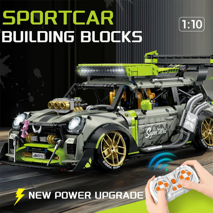 RC Sports Car Building Blocks Model Racing Car 1:10 Scale With Motor