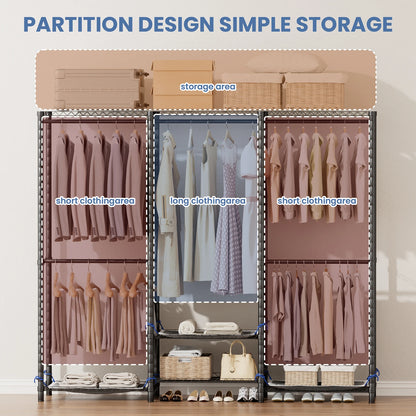 Clothes Rack Storage Organizer Freestanding Portable Heavy Duty 960 lb for Cloakroom, Bedroom, Entrance ways