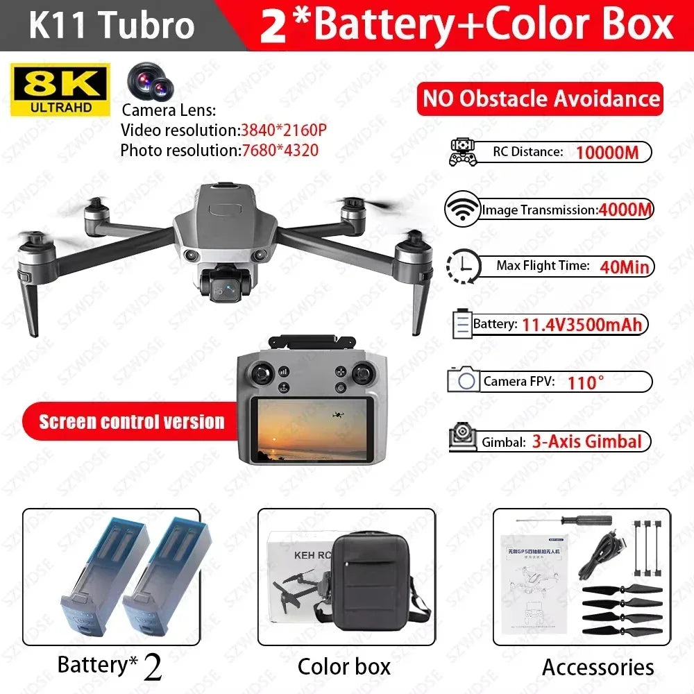 Cole Professional Turbo Drone Aerial 8K HD Dual Camera with Built-in Airdrop Intelligent Obstacle Avoidance
