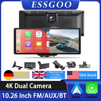 10.26" 4K Dash Cam Dashboard Video