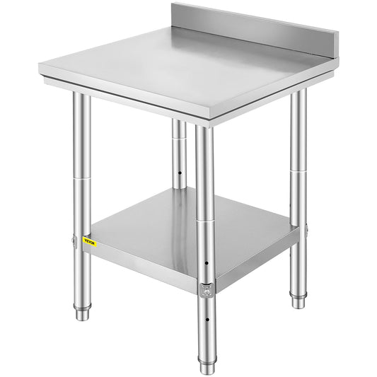 SucceBuy Kitchen Work Bench Commercial Catering Table Worktable with Undershelf Stainless Steel 330LBS 286LBS for Restaurant