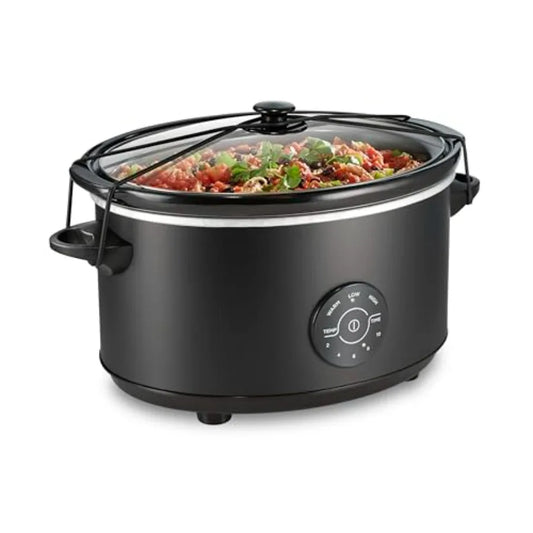 7 Quart Set and Forget Portable Programmable Slow Cooker with 15 Cooking Options