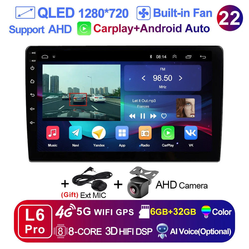 9 inch Wireless Carplay 2din Android 15 Car Radio and Multimedia Video Player
