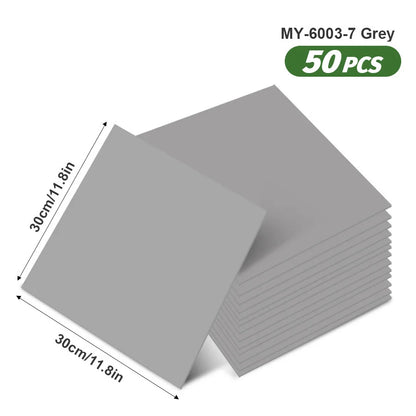 50pcs SXP Floor and Wall Tiles Peel and Stick 11.81x11.81in Self-Adhesive Applies to any Indoor Surface