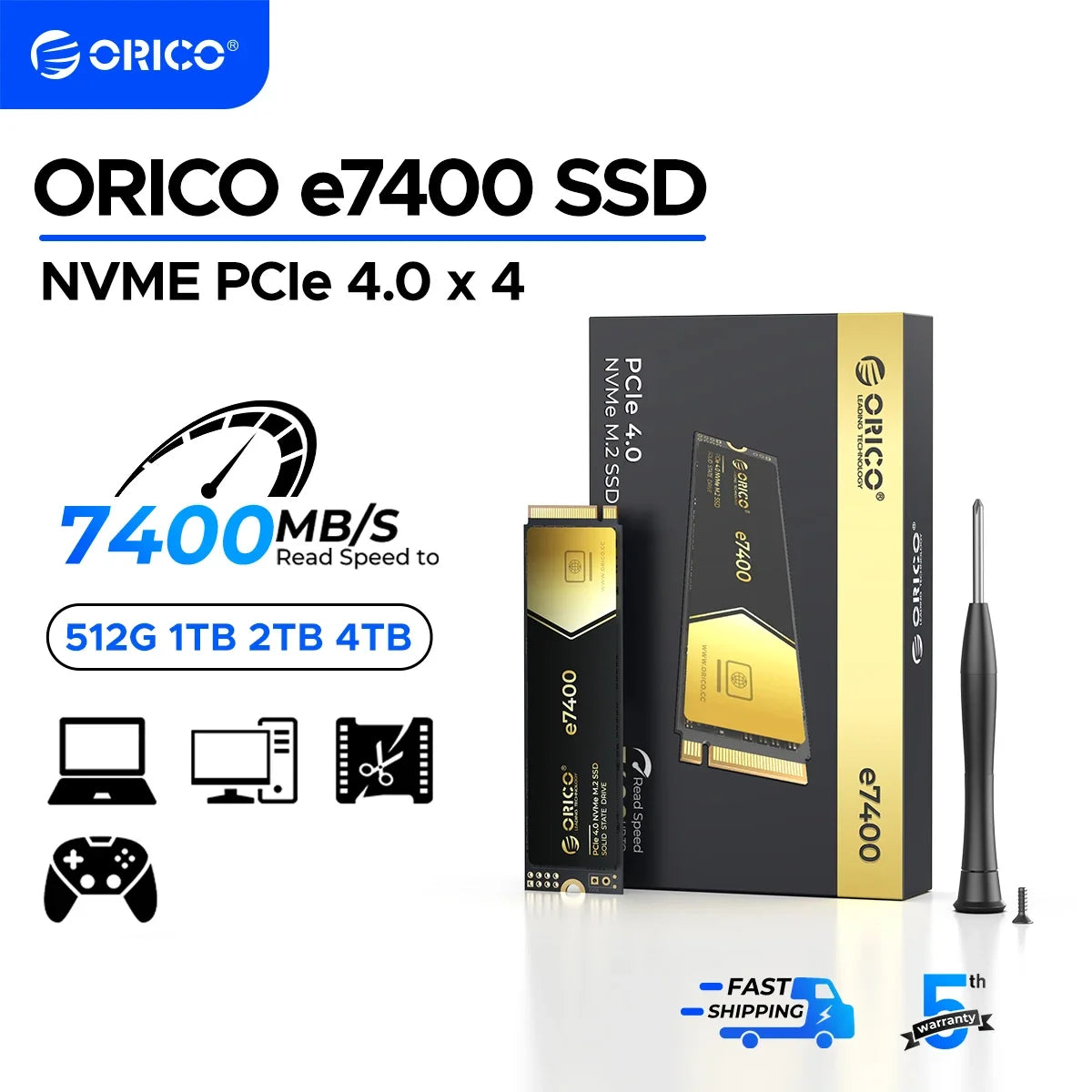 Gaming 2TB NVMe SSD PCIe 4.0 M.2 PCIe