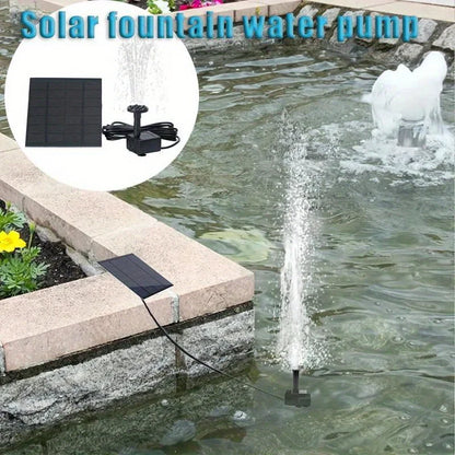 Solar Fountain with 6 Nozzles - 1.4W Solar Panel Floating Water Pump for Bird Baths, Pools, Garden