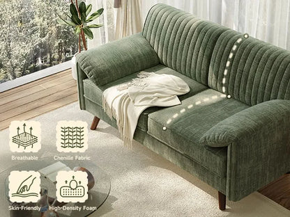 64.5" Loveseat Sofa, Chenille Covered Loveseat for Living Room and Small Spaces