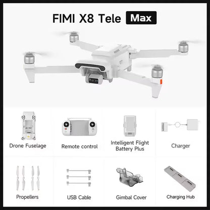 RC Quadcopter Tele Max 4K Professional Drone 3-Axis Gimbal with Wide-Angle 30x Hybrid Zoom AI Super Night Mode