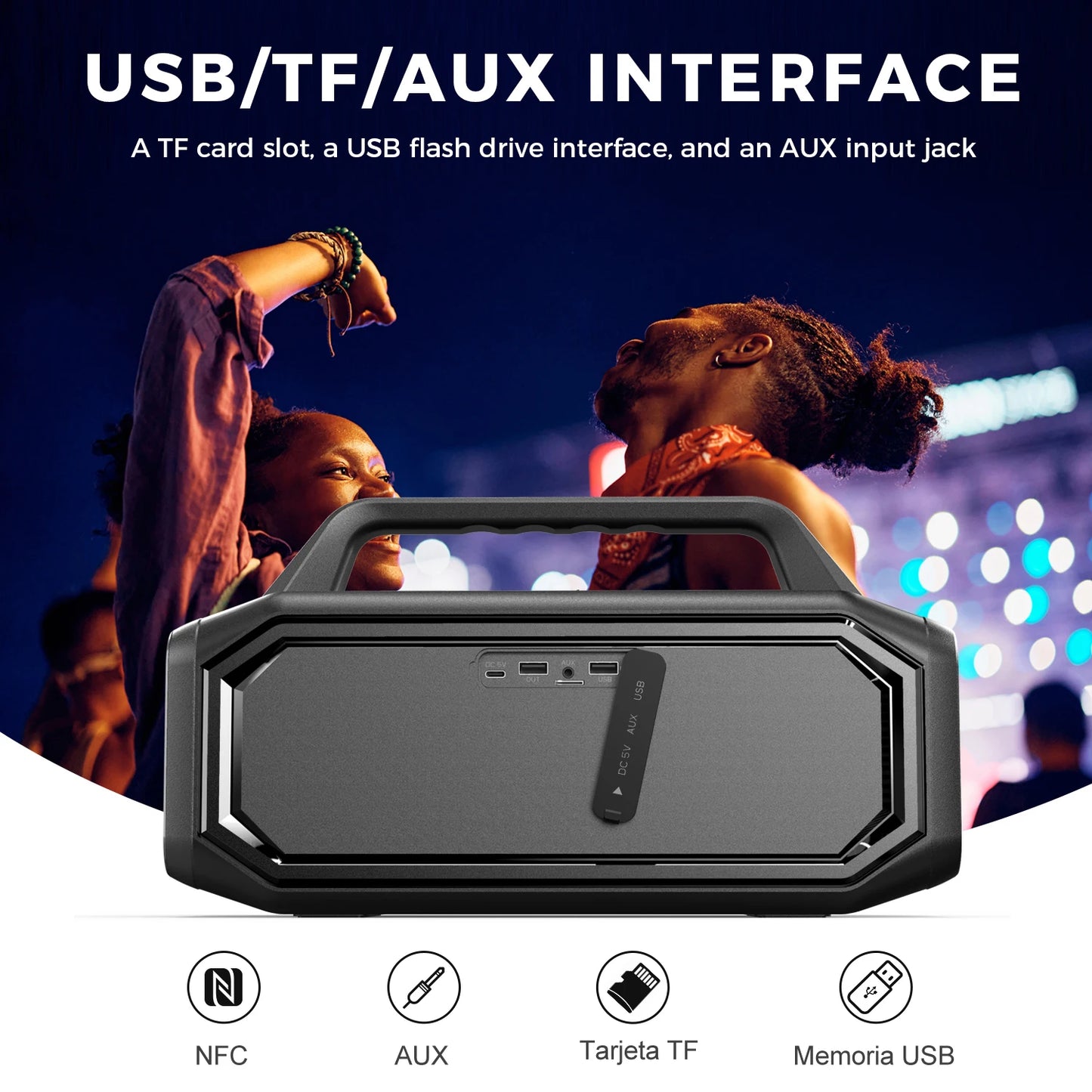 Bluetooth Wireless, 80W Portable Outdoor Speakers