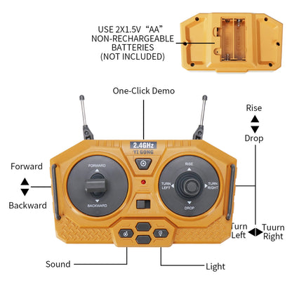 RC Heavy Bulldozer 1/24 Scale Dozer, 9 Channels 2.4G Radio Controlled