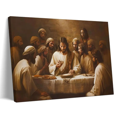 Jesus and the Last Supper Wall Decor Painting, - Christian Poster for Dining Room, Church, Home, Bedroom, and Living room