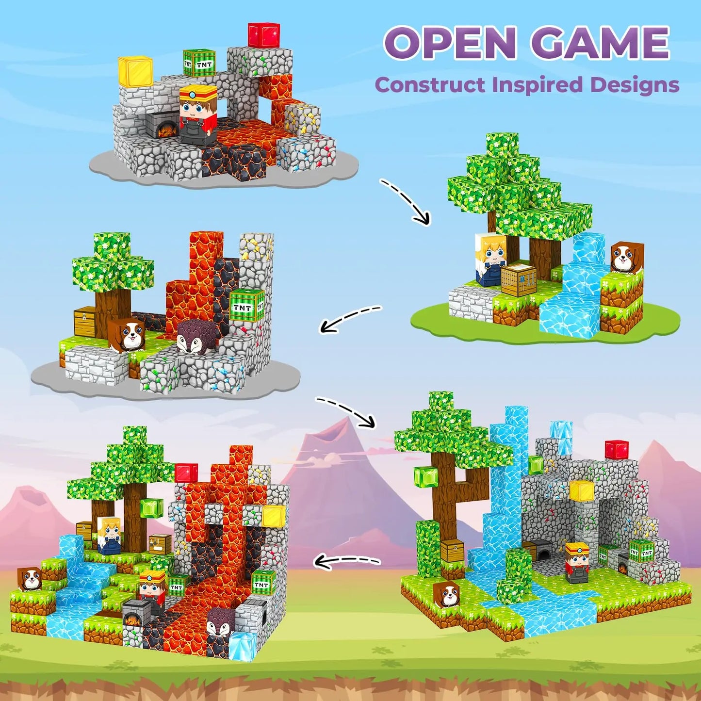 100PCS Magnetic Building Blocks
