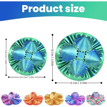 3D Printed Gear Sphere Fidget Toy, Sensory Stress Relief Ball for Kids and Adults, ADHDToy (Forest Green, 2.6 inches)