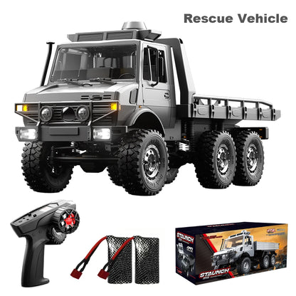 RC Truck 6WD Off-road Remote Control Transport/Rescue Truck - 1/18 Scale 2.4G High Speed Climbing Truck