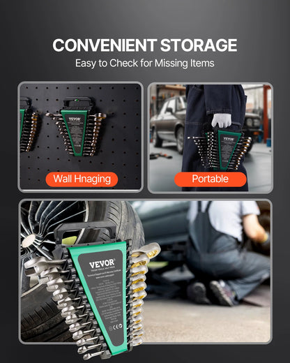 24/30-Piece Ratcheting Wrench Set with Organizer Rack