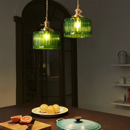 LED Crystal Green Chandelier Hanging Ceiling Lights for Dining Room or Kitchen Island