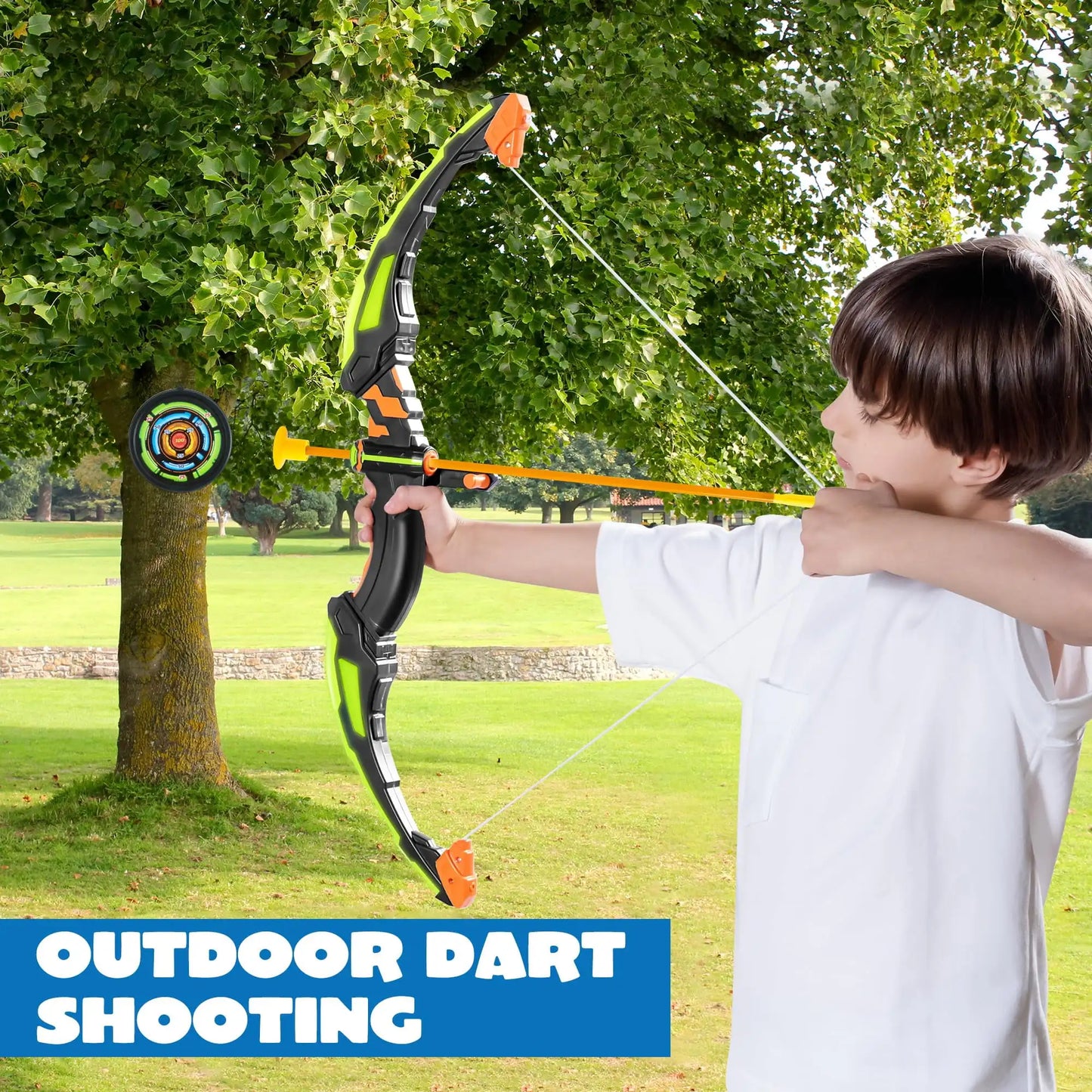 Kids Bow Arrow Set with LED Flash Lights Outdoor Archery Set