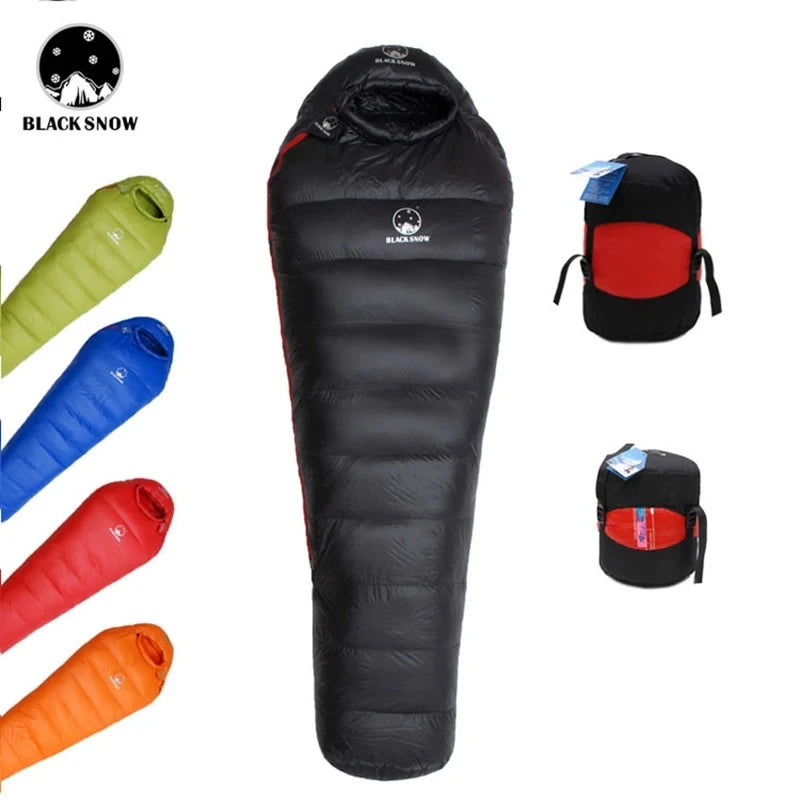 Goose Down Sleeping Bag: Warm Down Filled Adult Mummy Style Sleeping Bag