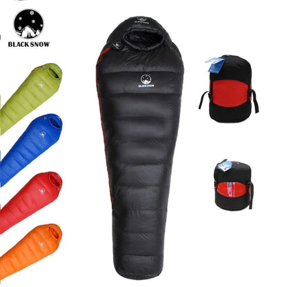 Goose Down Sleeping Bag: Warm Down Filled Adult Mummy Style Sleeping Bag