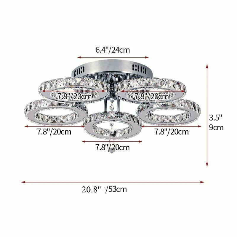 Crystal LED Ceiling Chandelier With Remote Control