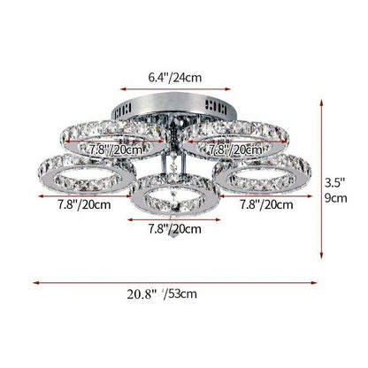 Crystal LED Ceiling Chandelier With Remote Control