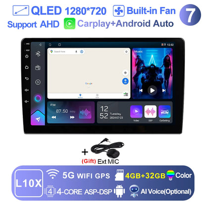 9 inch Wireless Carplay 2din Android 15 Car Radio and Multimedia Video Player