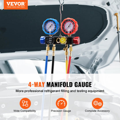 4 Way AC Manifold Gauge Set