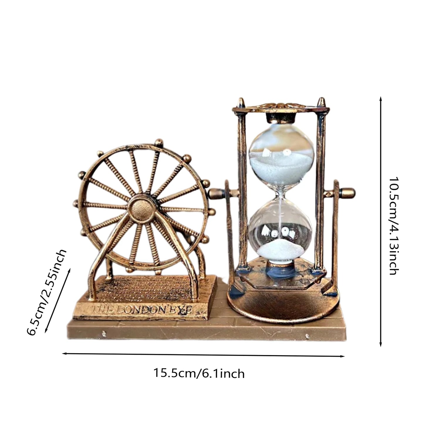 Vintage Ferris Wheel Statue With Hourglass Sand Clock