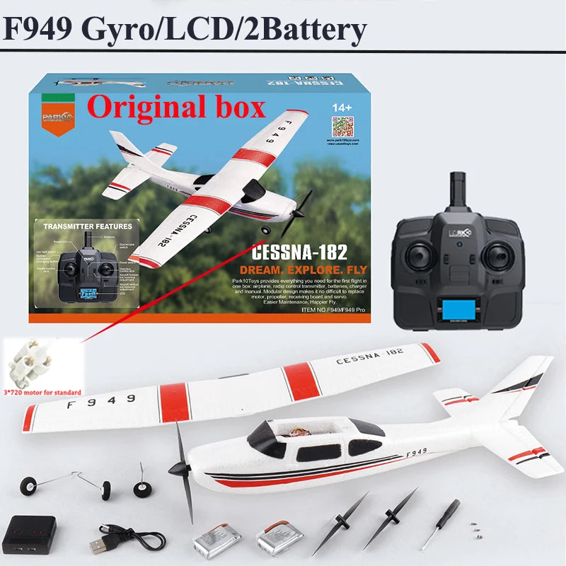 RC Airplane F949 2.4G 3D6G 3Ch Fixed Wing Plane Digital Servo With Gyroscope