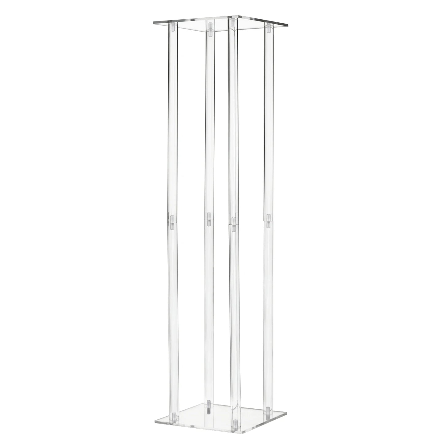 10x10x31.5 Inch Rectangle Acrylic Wedding Centerpiece Flower Pedestal Clear Column