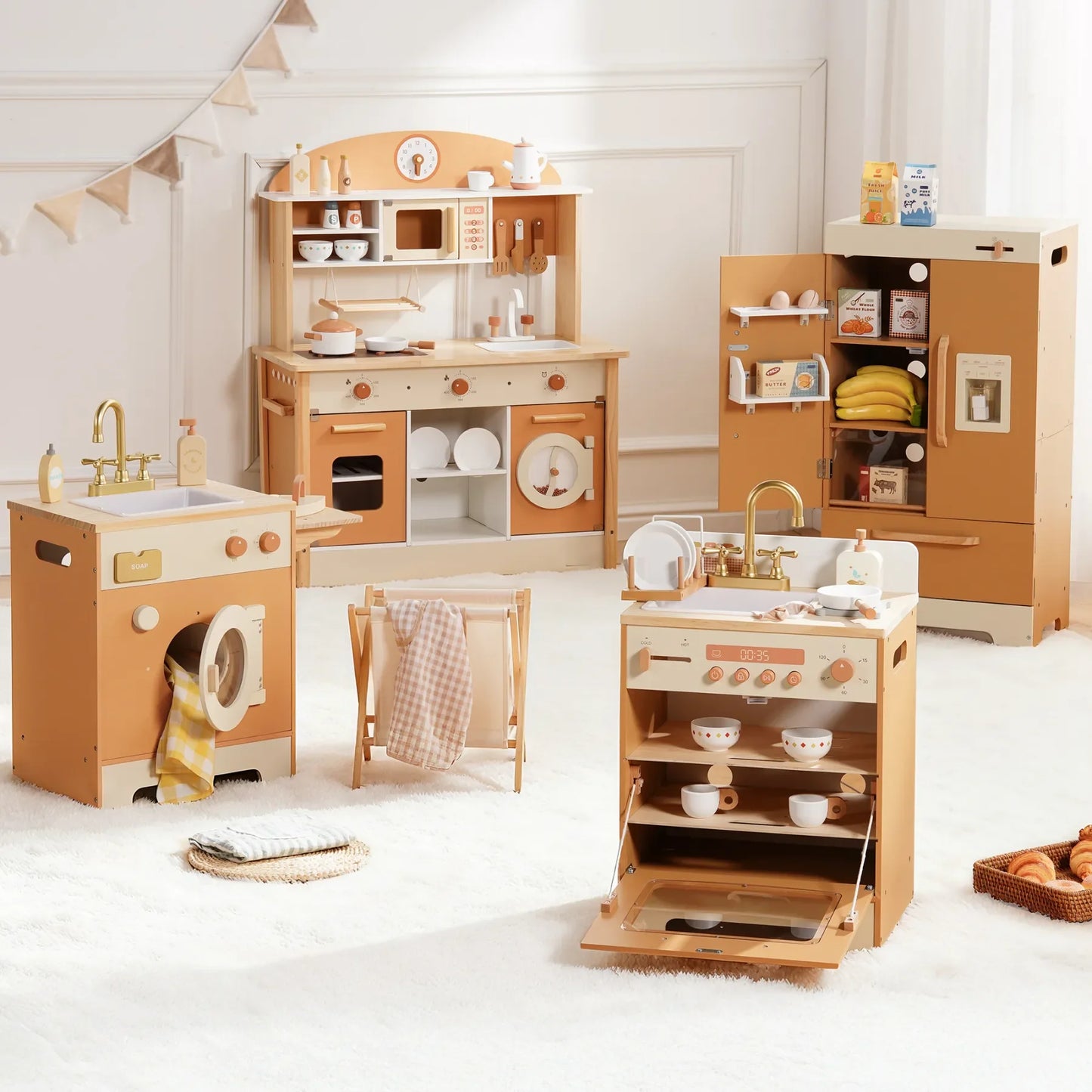 Wooden Play Kitchen Kids Kitchen Playset