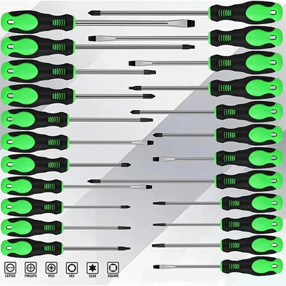 100pcs Insulated Magnetic Screwdriver Tool With Plastic Holder Rack