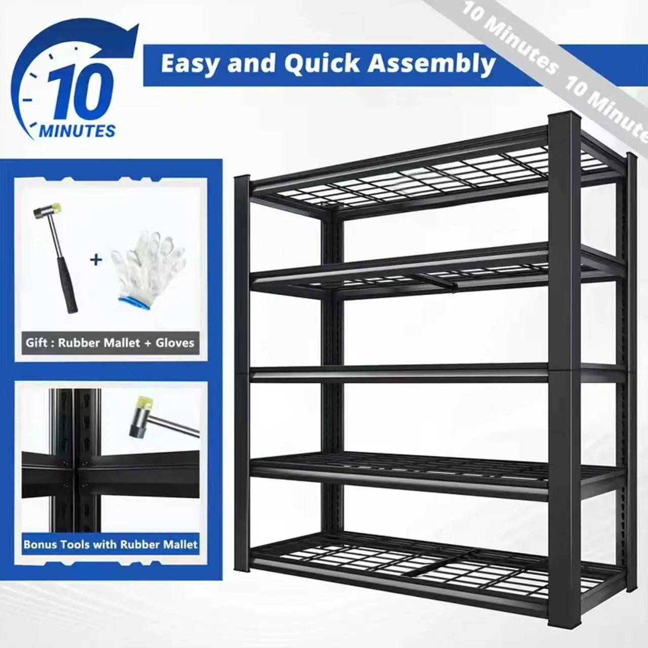 72" Adjustable Metal Shelving