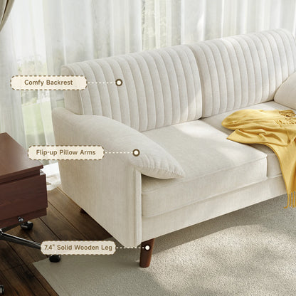 64.5" Loveseat Sofa, Chenille Covered Loveseat for Living Room and Small Spaces
